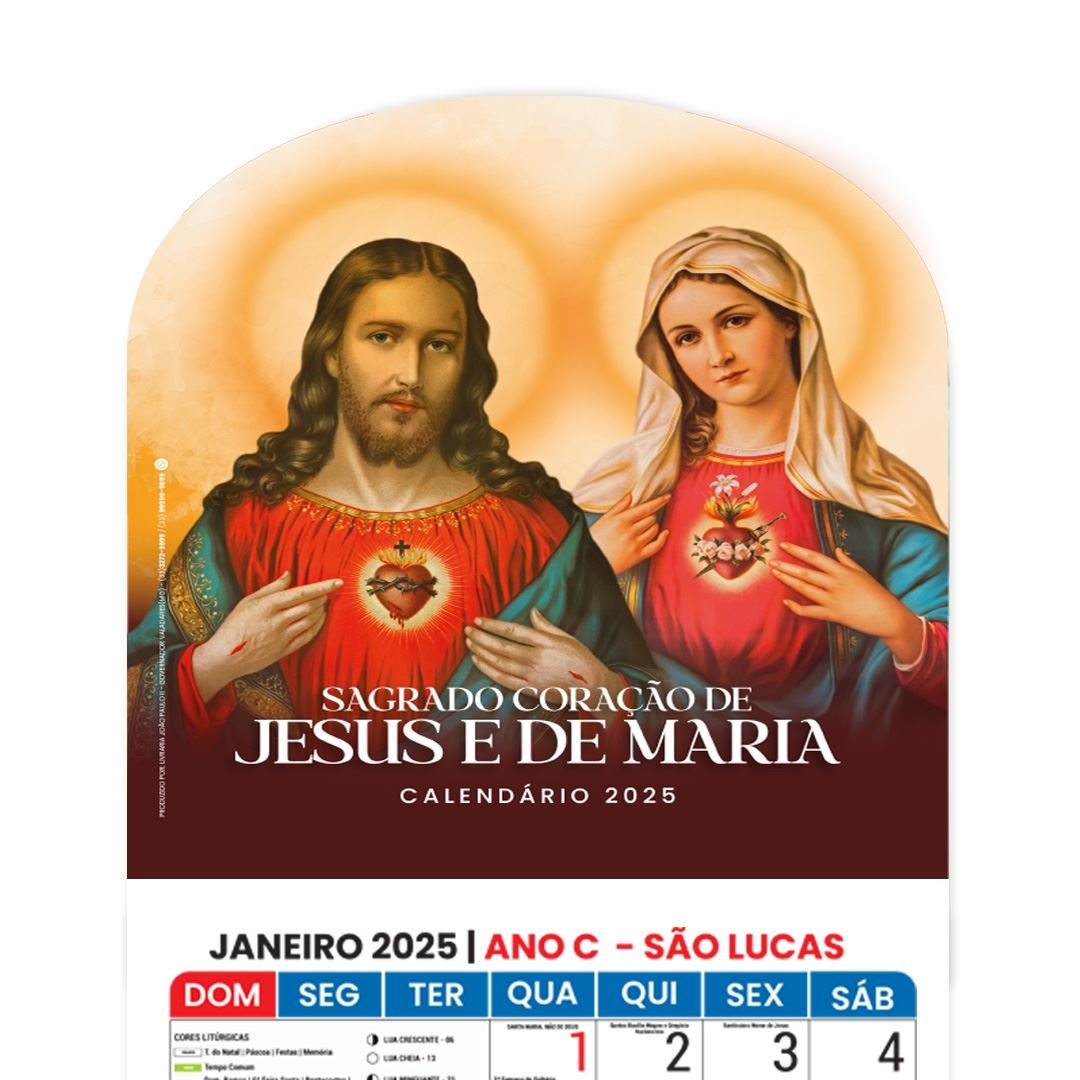 Ano Liturgico 2025 (P) - Sagrado Coracao De Jesus E Maria | Calendário Sagrado Coração De Jesus 2025