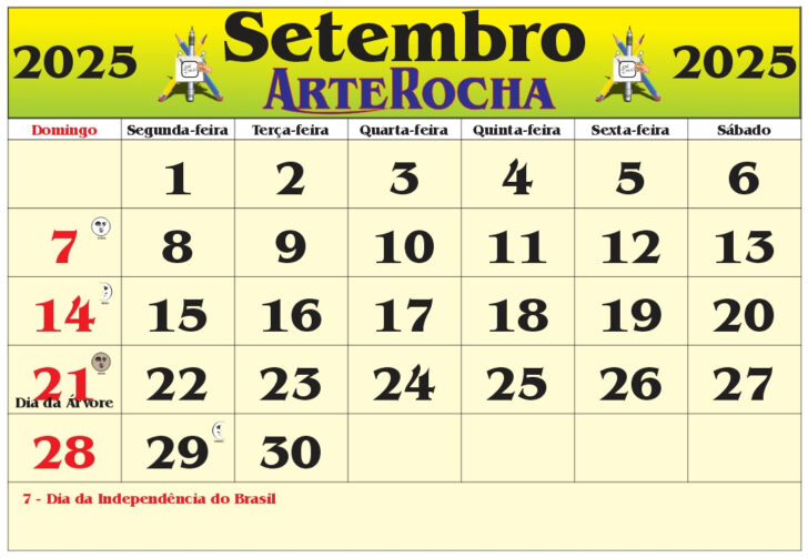 Calendário de Setembro 2025