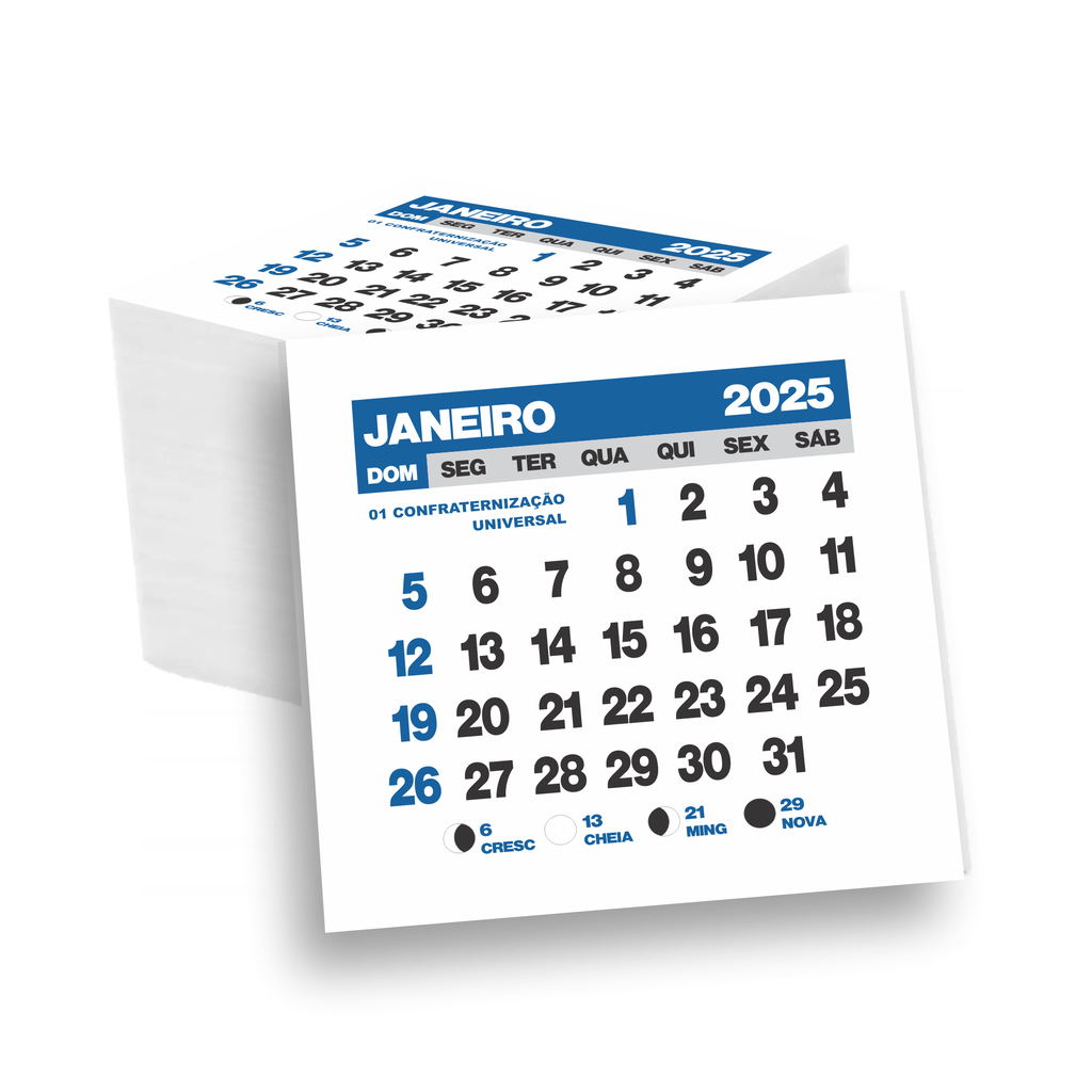 Bloco De Calendário 2025 Para Imã De Geladeira | Bloco de Calendário 2025