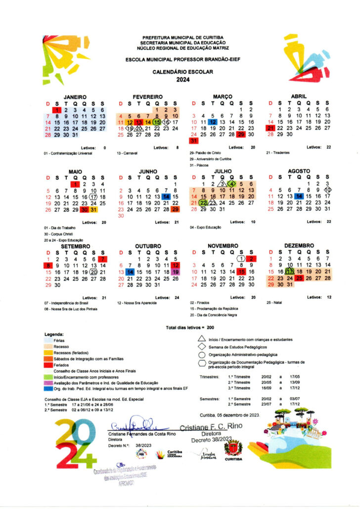 Calendário Escolar 2025 Curitiba