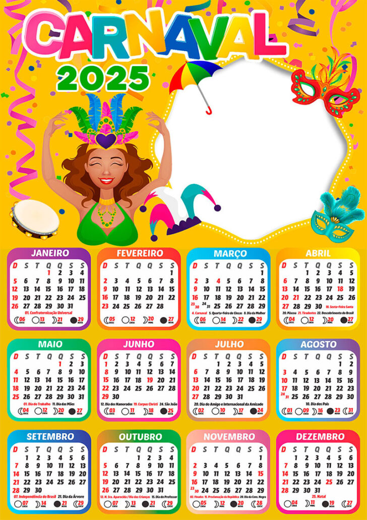 Calendário Carnaval 2025 Data