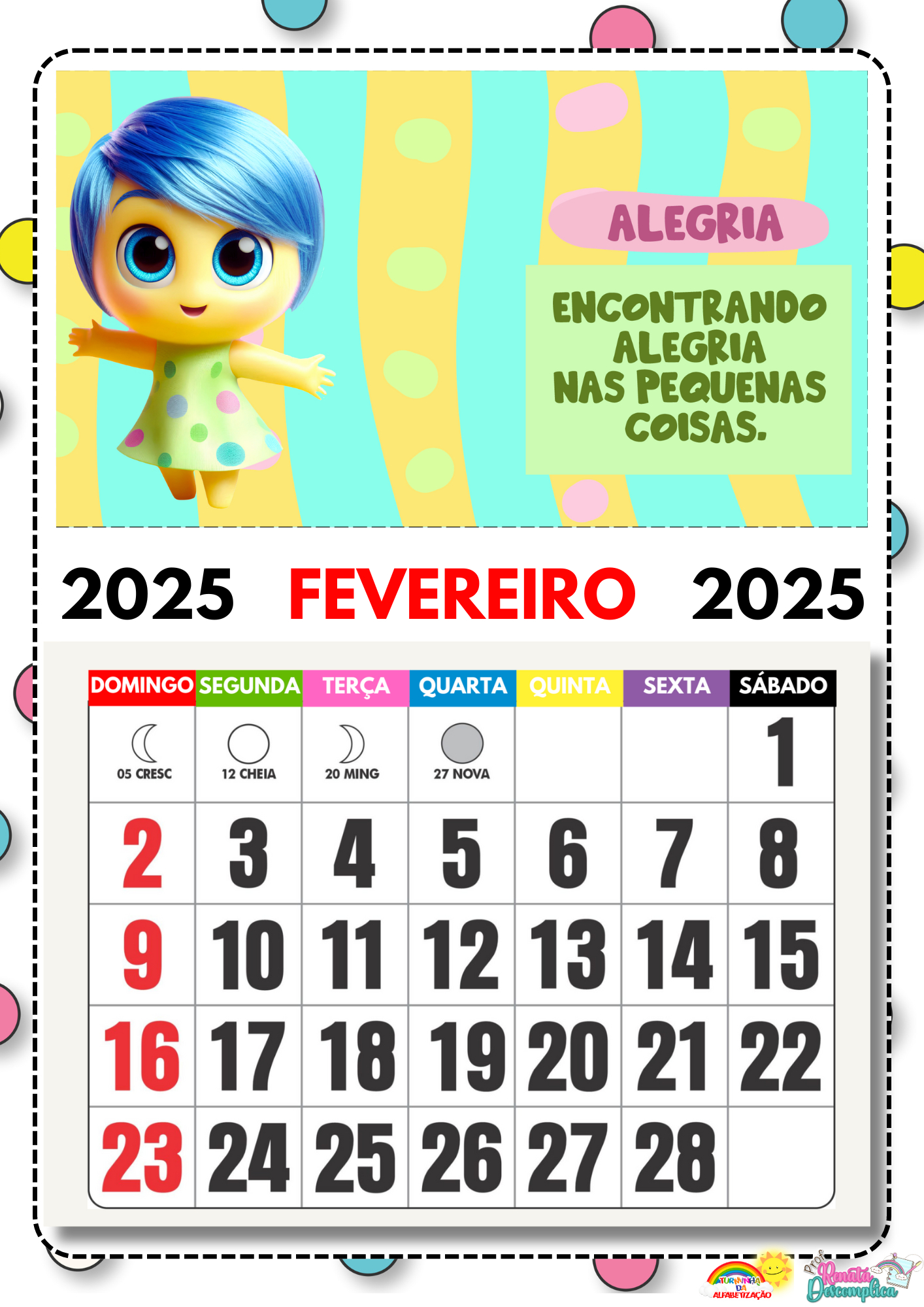 Calendário 2025 – Frutos Do Espírito Santo Divertida Mente – Loja | Calendário 2025 Espirito Santo