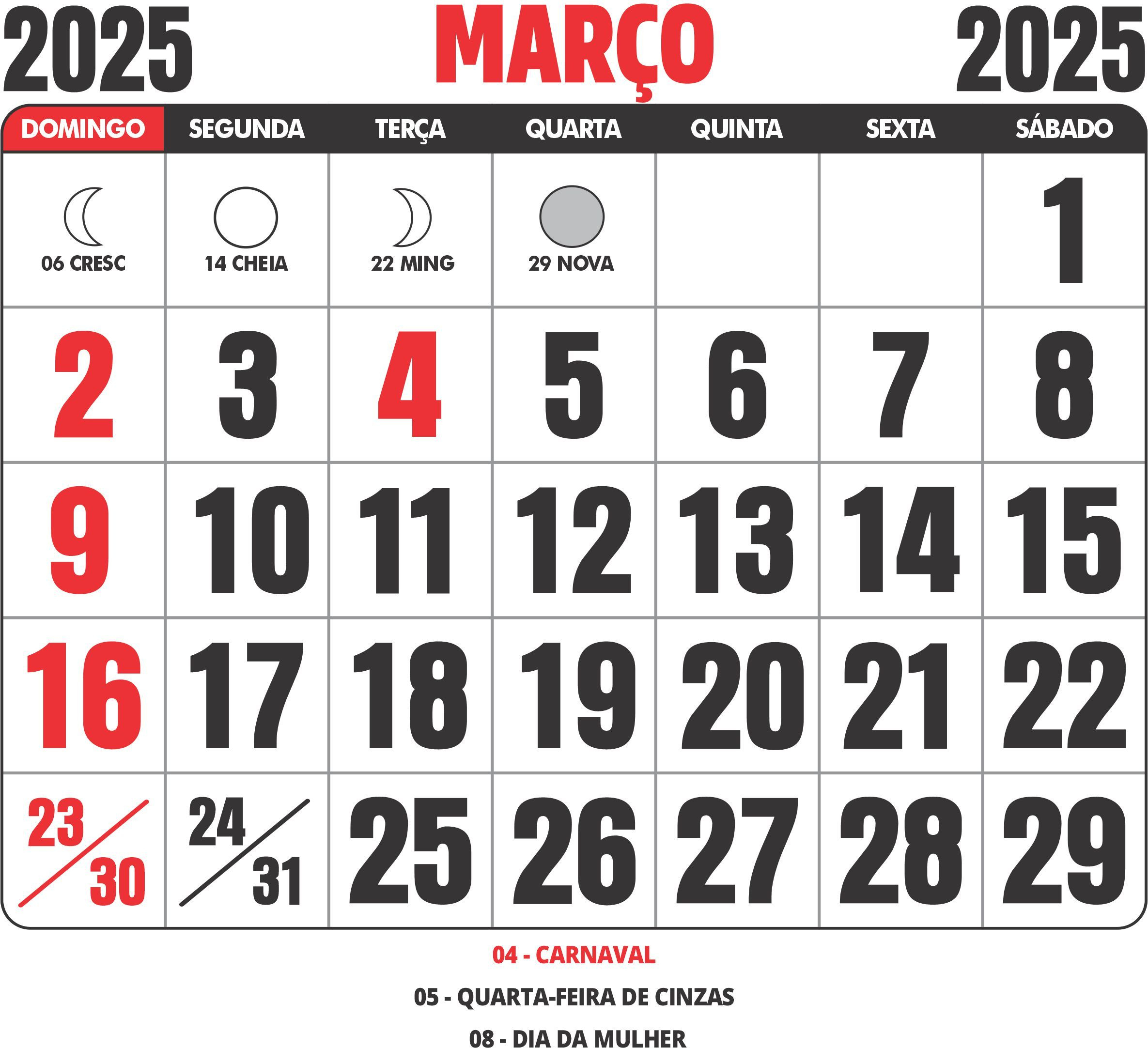 Calendário 2025 Março Para Imprimir - Imagem Legal | Calendário de 2025 Março