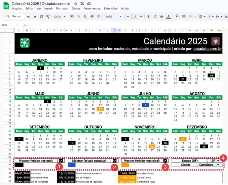 Google Calendário de 2025