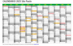 Calendário 2025 Para Imprimir Com Feriados | Calendário 2025: Feriados Sp