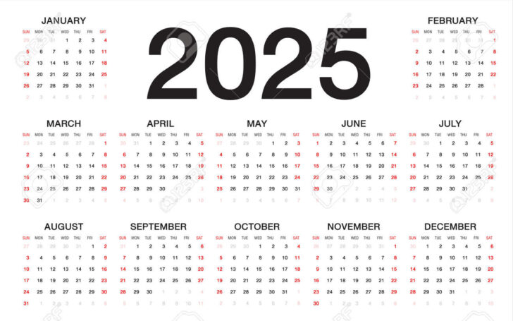 Calendário 2025 com Semana