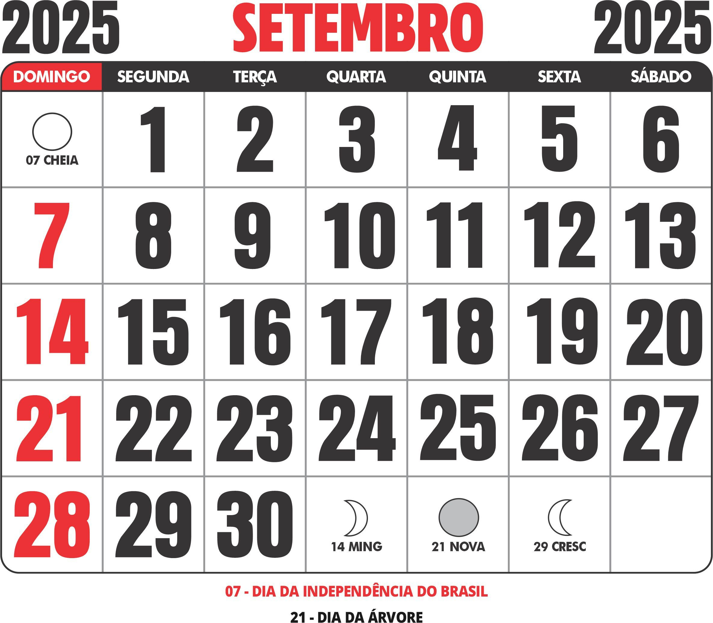 Calendário 2025 Setembro Para Imprimir - Imagem Legal | Calendário de Setembro 2025