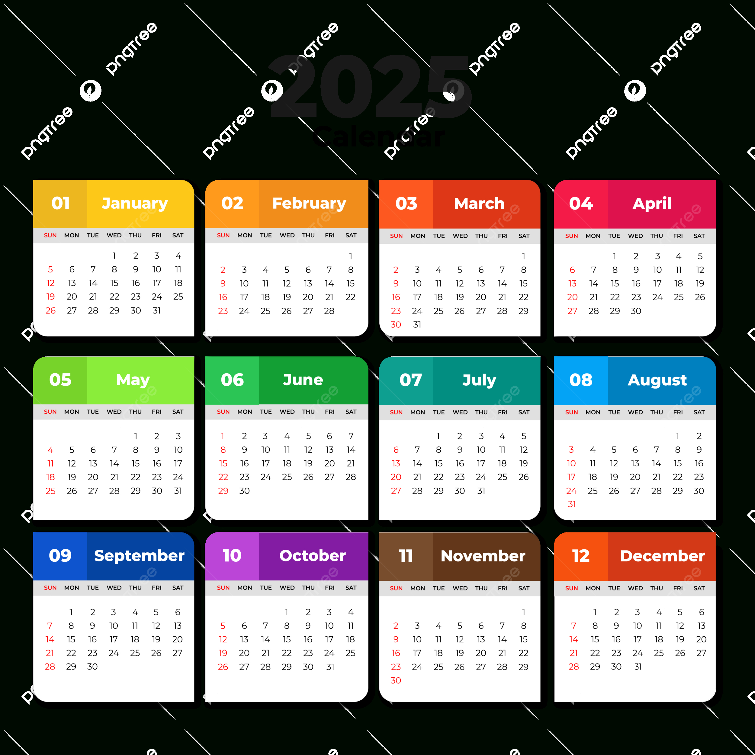 Calendário 2025 Vetor Png , Calendário Mensal, Calendário | Calendário 2025 Vetor Grátis