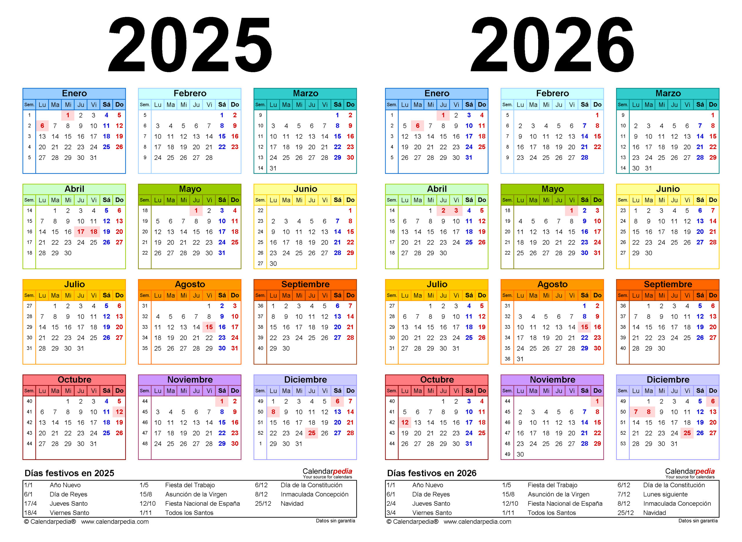 Calendario 2025 Y 2026 En Word, Excel Y Pdf - Calendarpedia | Calendário 2025 E 2026