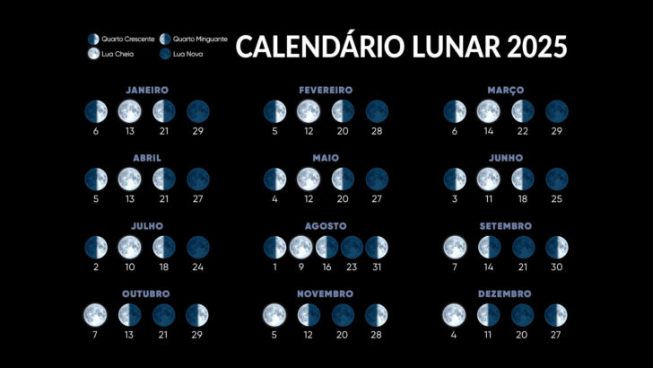 Calendário Lunar 2025 Janeiro