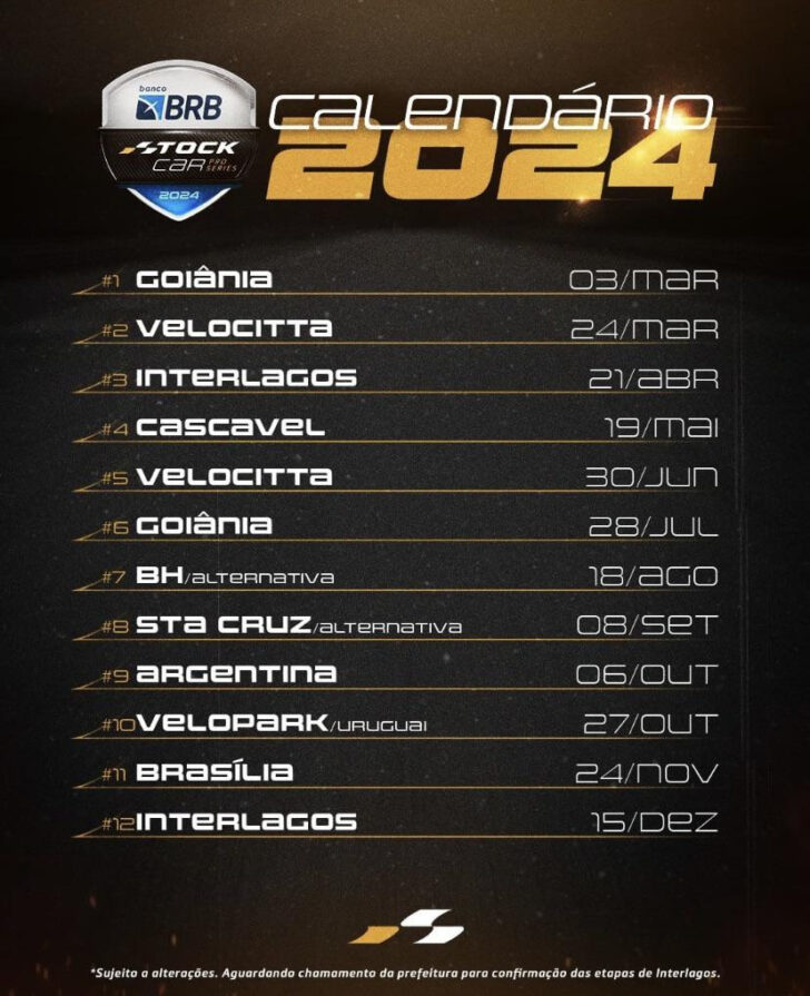 Calendário Stock Car 2025