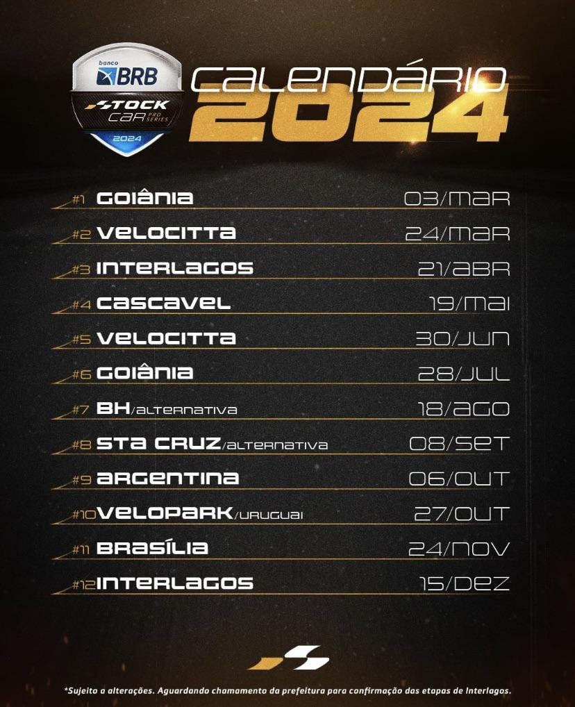 Calendário Da Temporada De 2024 Da Stock Car : R/F1Brasil | Calendário Stock Car 2025