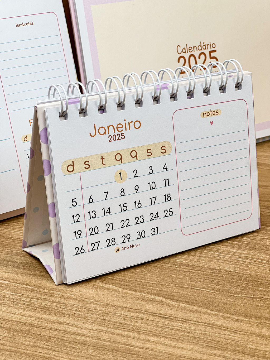 Calendário De Mesa 2025 A6 Horizontal - Prático E Estiloso | Calendário 2025 De Mesa