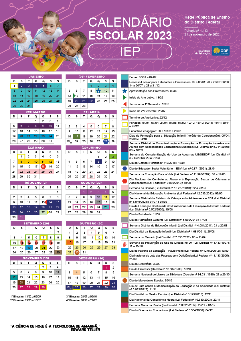 Calendário Escolar 2023 | Calendário Escolar 2025 Df Escolas Públicas