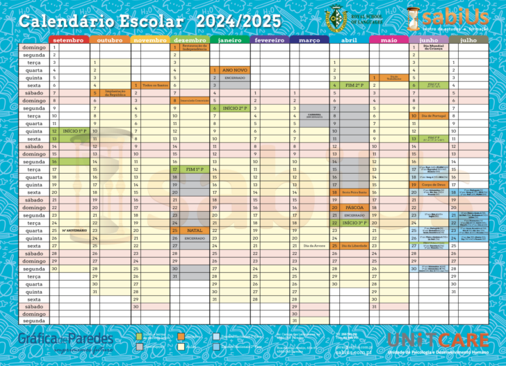 Calendário Ano Letivo 2025