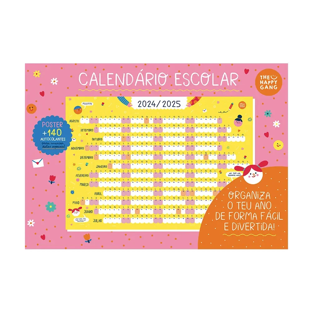 Calendário Escolar Anual 2024/2025 - The Happy Gang - Manana | Calendário Escolar 2025 Portugal