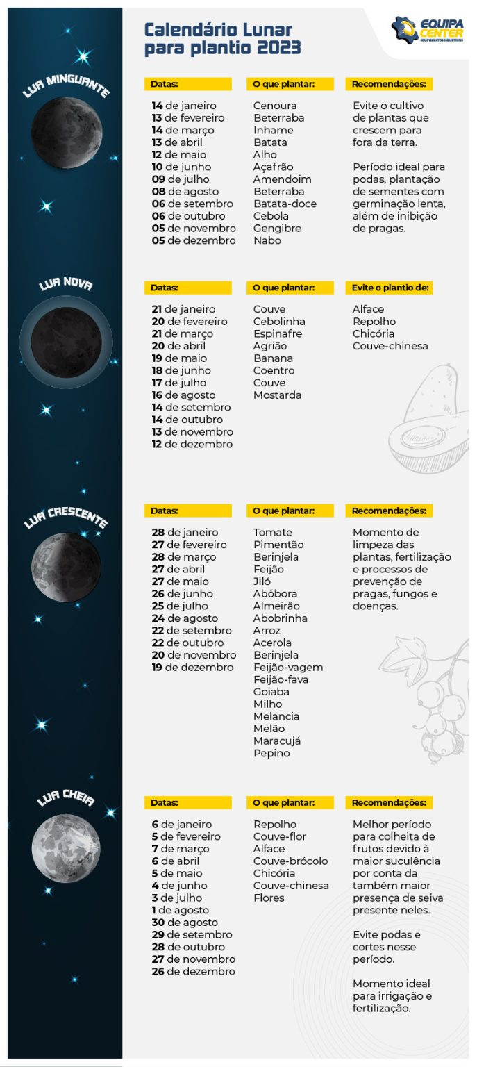 Calendario Lunar Na Horta Saiba O Melhor Momento De Plantar E | Calendário Lunar 2025 Janeiro Informational