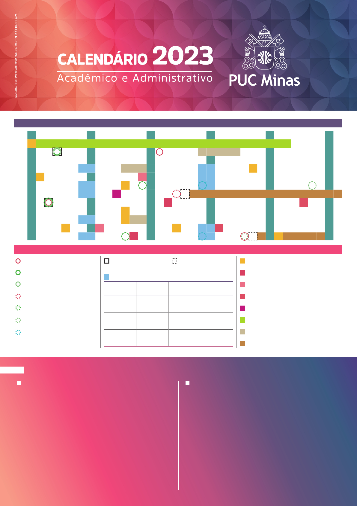 Calendario Puc Minas 2023 - Comunicação | Calendário Puc Minas 2025