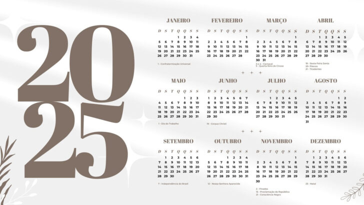 Calendário 2025 para Editar