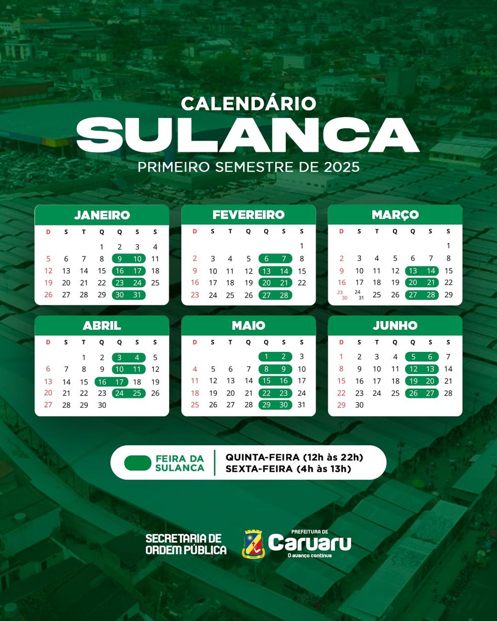 Confira O Calendário Da Feira Da Sulanca No 1° Semestre De 2025 | Calendário 2025 Prefeitura Uberlãndia