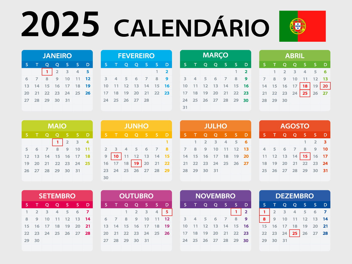 Feriados Em Portugal 2025: Todas As Pontes E Fins De Semana | Calendário 2025 Com Feriados Portugal