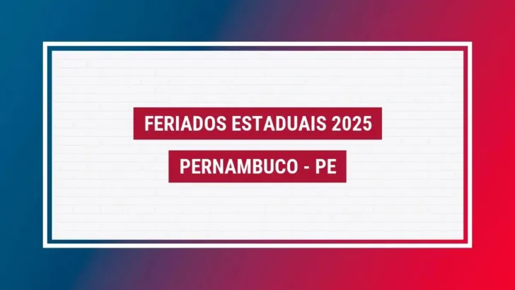 Calendário 2025 com Feriados Pernambuco