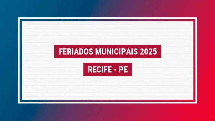 Calendário 2025 com Feriados Recife