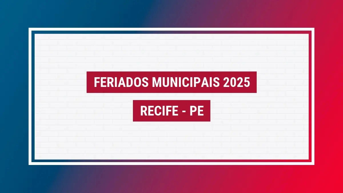 Feriados Recife 2025 Lista Da Cidade Feriados 2025 Recife Pe | Calendário 2025 Com Feriados Recife