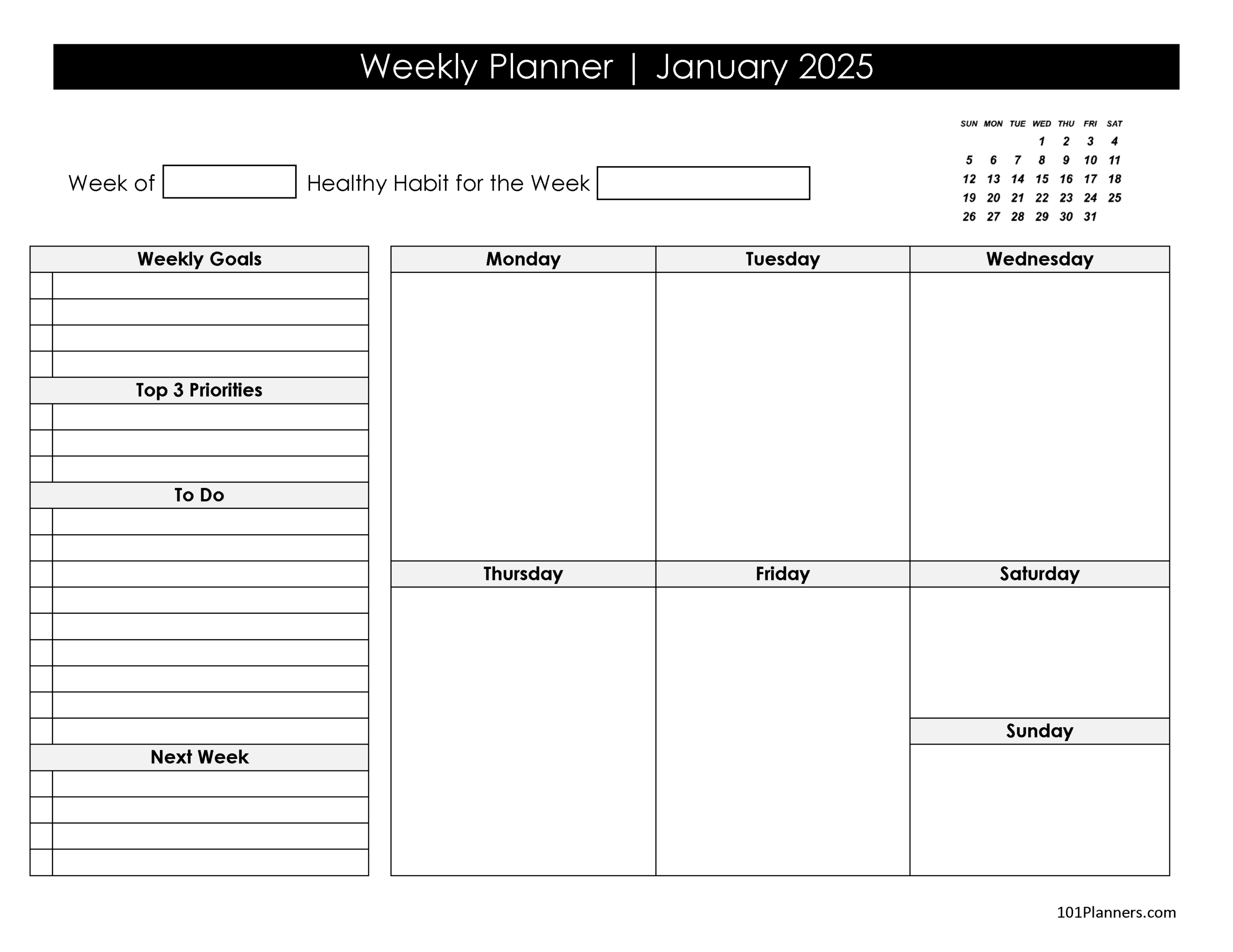 Free Printable January 2025 Calendar | Customize Online | Calendário 2025 Janeiro Informational