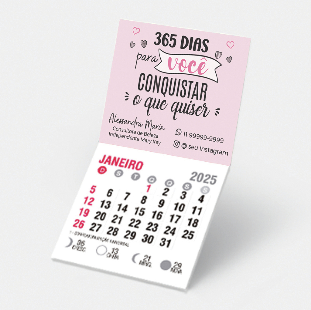 Imã De Geladeira Mini Calendário 2025 - Modelo 1 | Mini Calendário 2025 Personalizado