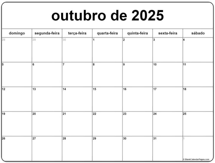 12 de Outubro de 2025 Calendário