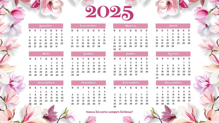 Calendário 2025 para Editar Grátis