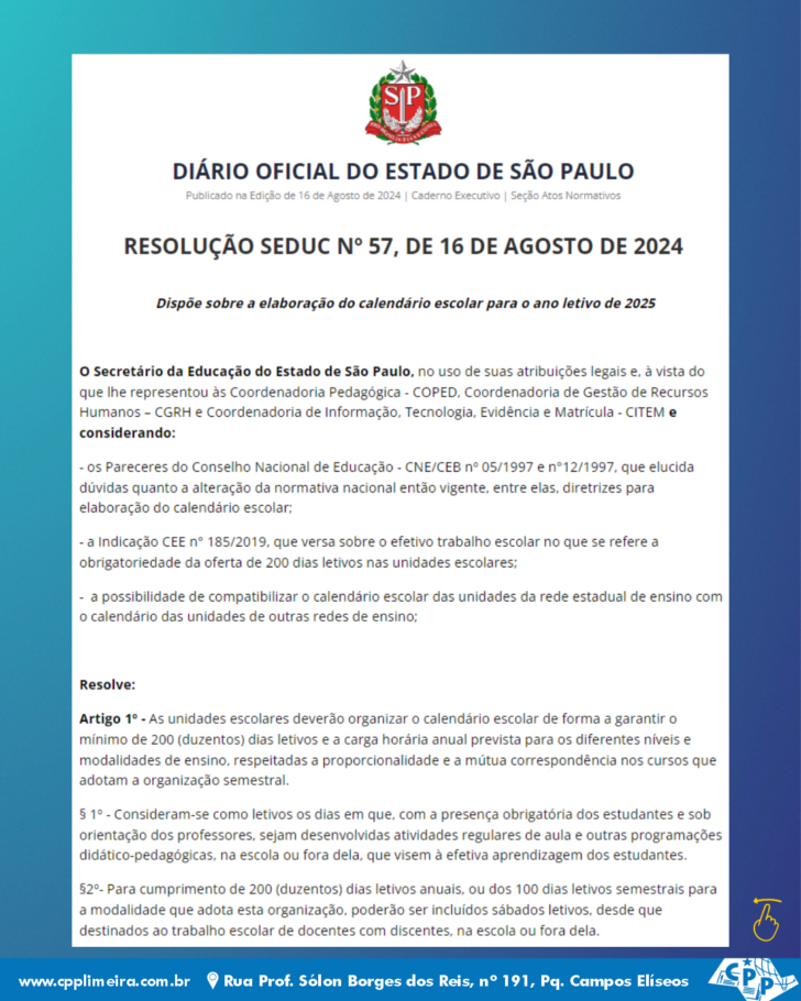 Calendário 2025 Escolar Sp