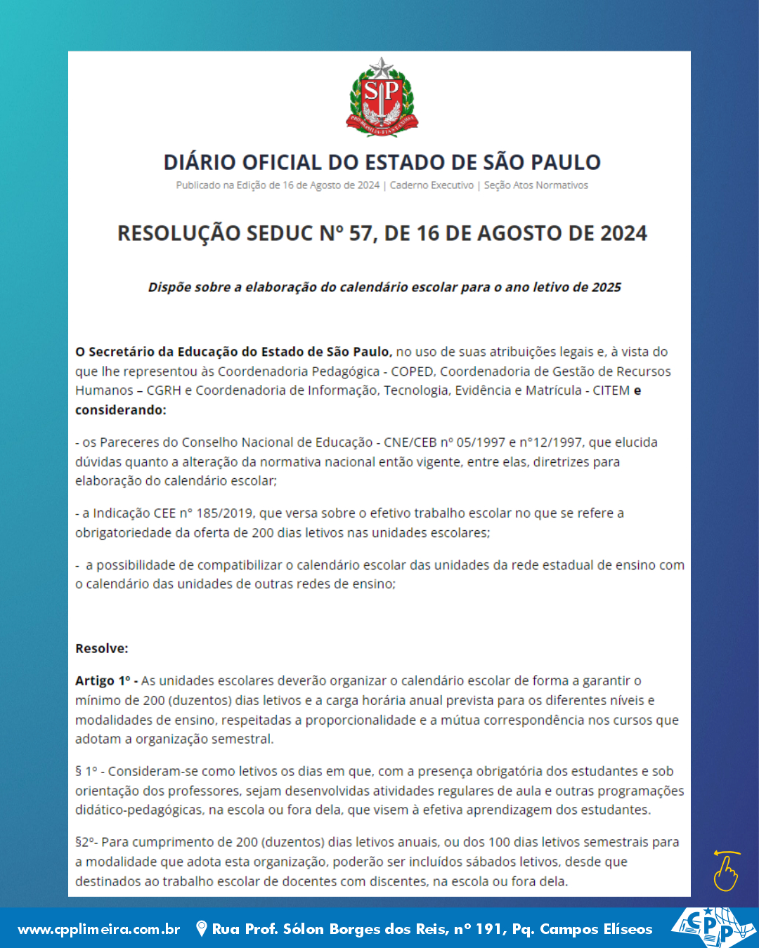 Resolução Da Seduc-Sp Define Diretrizes Para Elaboração Do | Calendário Escolar 2025 Estado de São Paulo