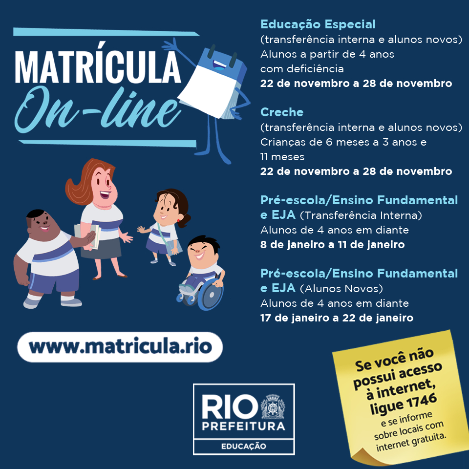 Matrícula Rio 2025 Online → Www.matricula.rio 【Calendário】 | Calendário Matrícula Rio 2025