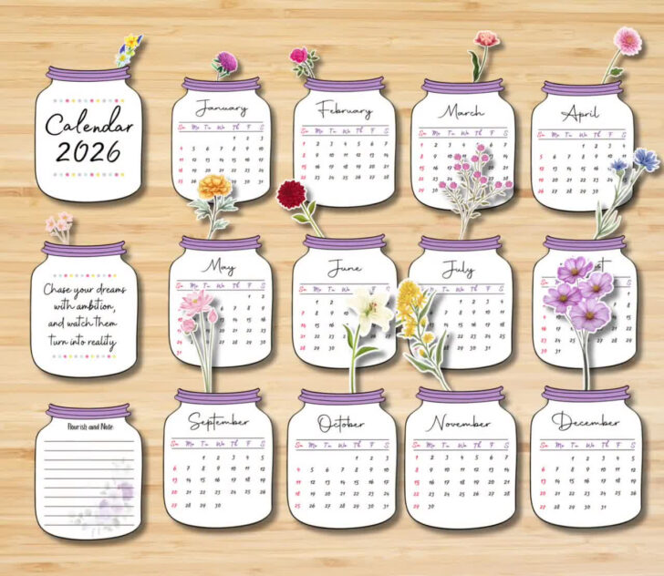 Mini calendario 2026 para imprimir