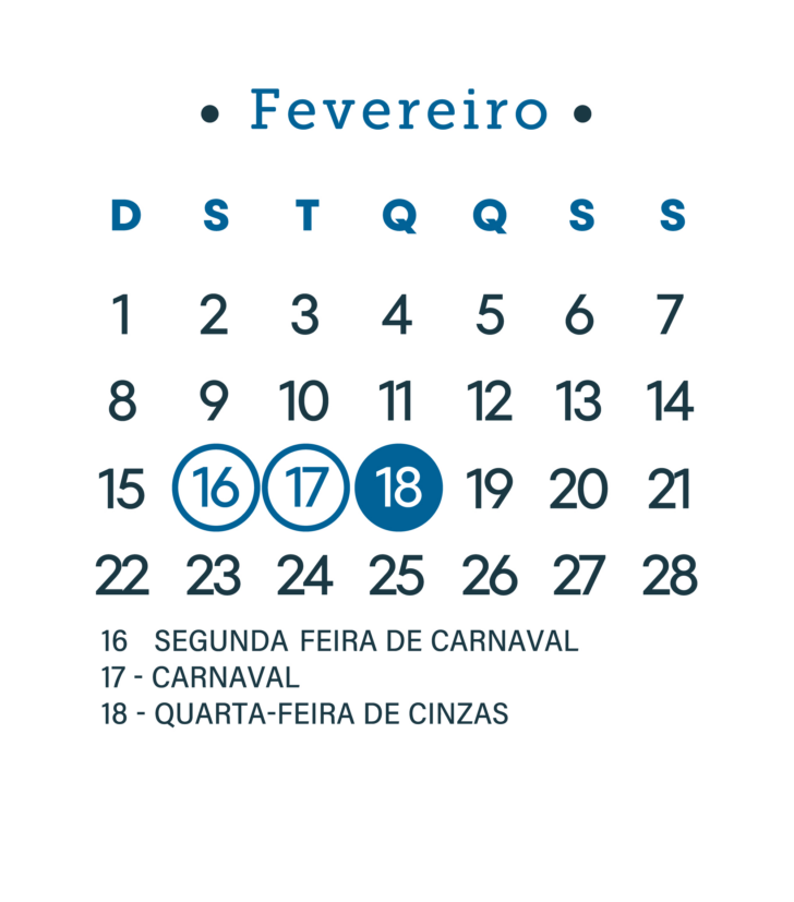 25 de fevereiro de 2026 calendario