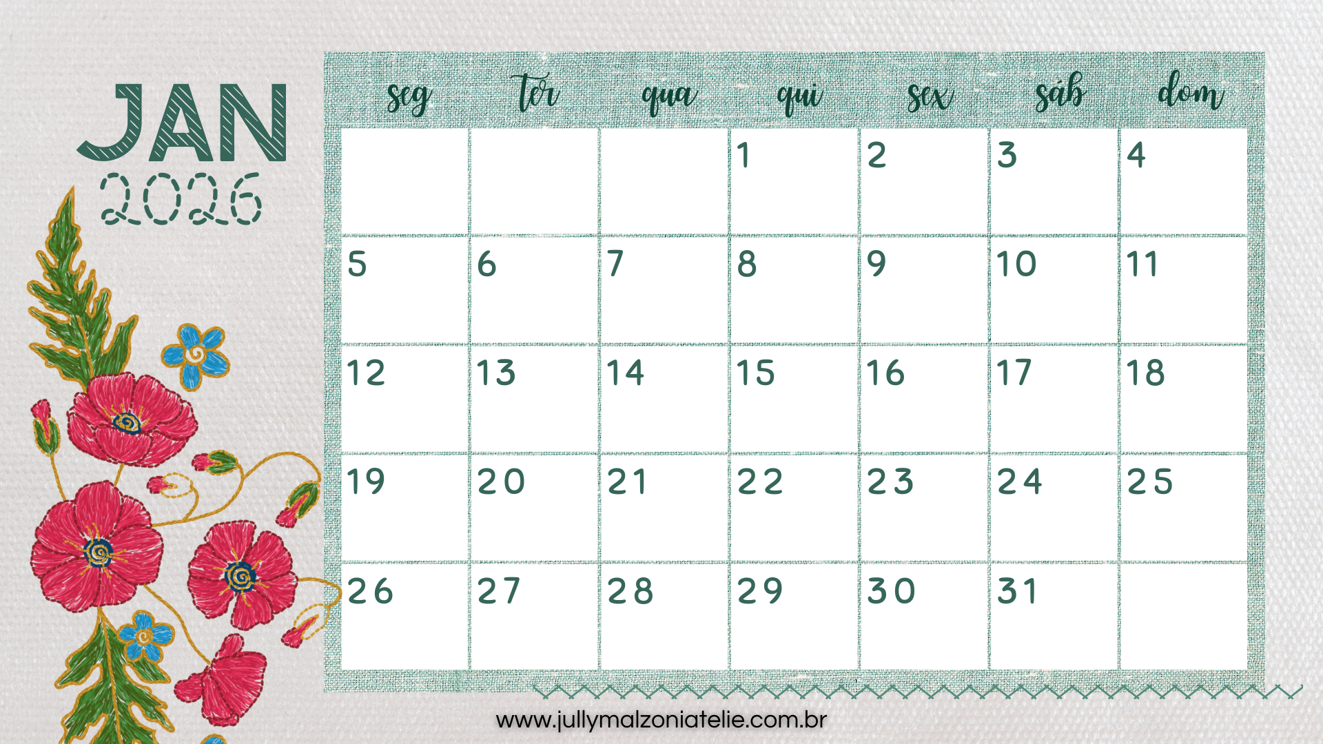 Calendário Anual De Feiras De Artesanato 2026 - Jully Malzoni | Calendario de feiras e eventos 2026