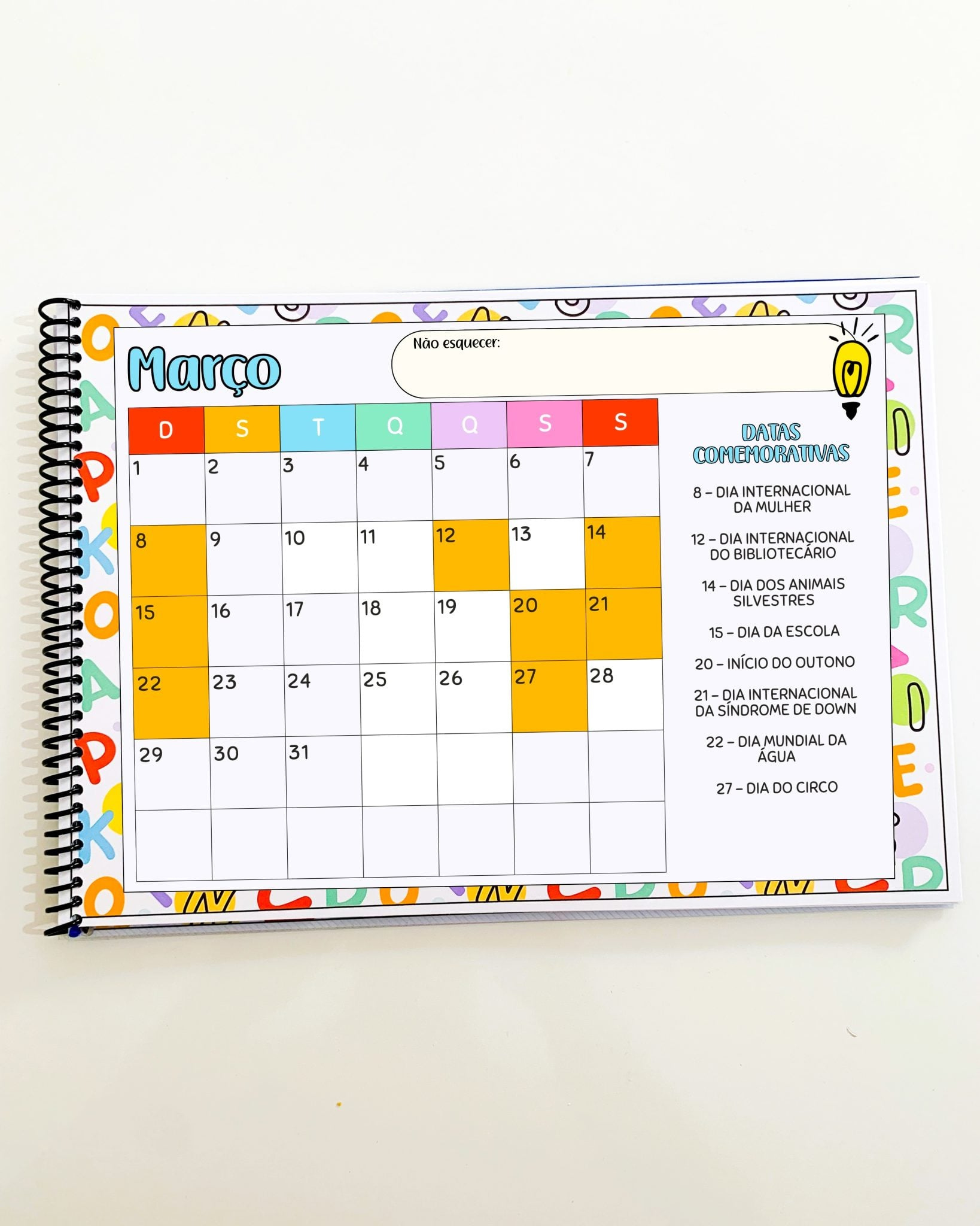 Calendário Datas Comemorativas 2026 • Pedagogia De Ideias | Calendario com datas comemorativas 2026