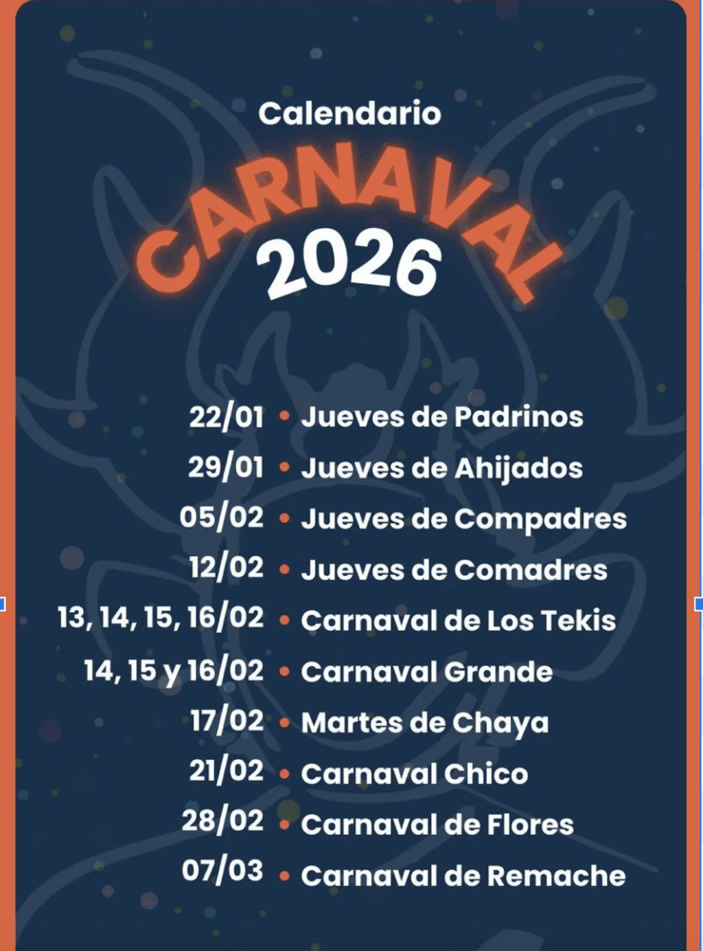 Calendario De Carnaval 2026, Más De Un Mes De Celebración, Música | Calendario De 2026 Carnaval
