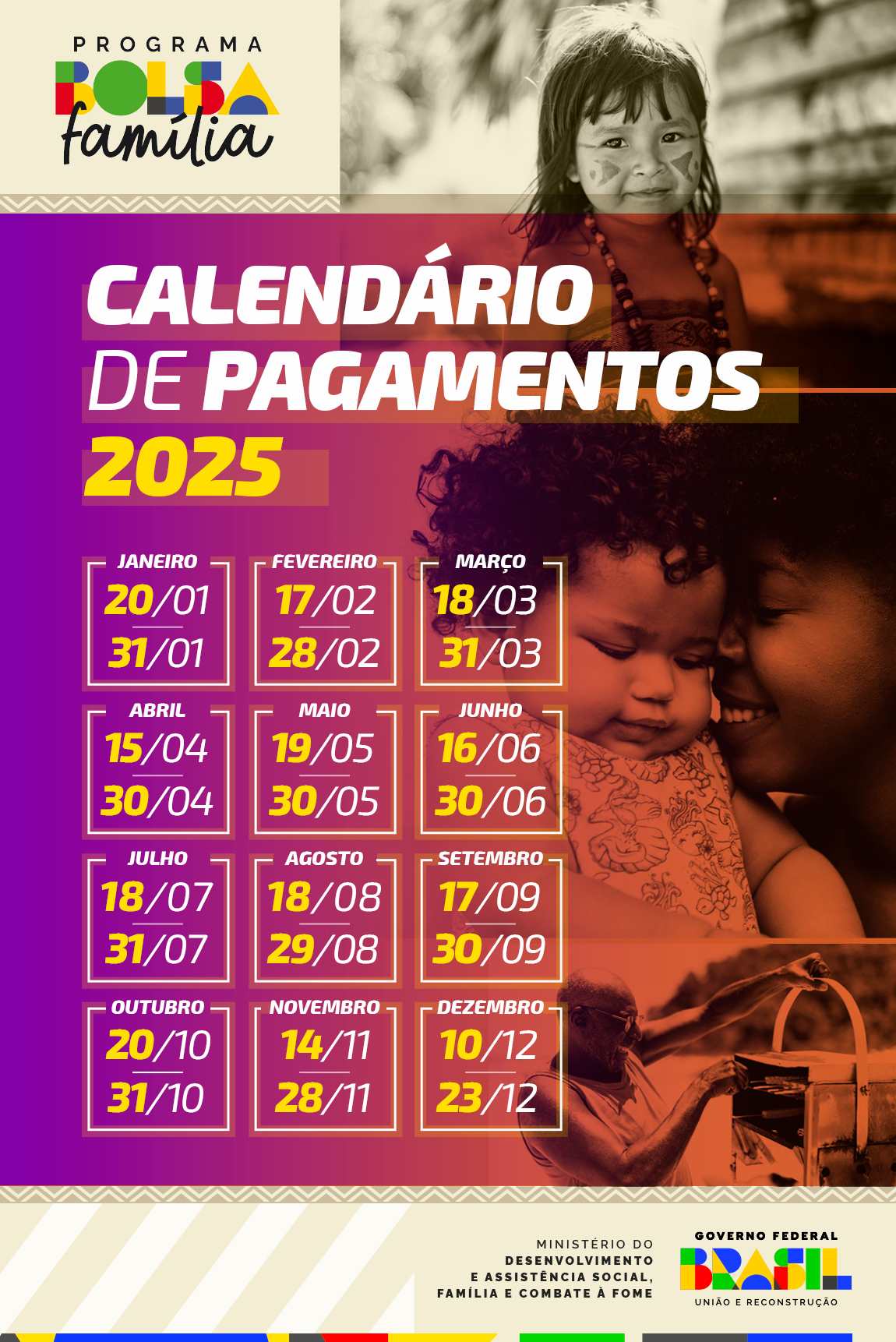 Calendário De Pagamento Do Bolsa Família De 2025 Já Está | Calendário do Auxílio Brasil 2025 de Fevereiro de 23