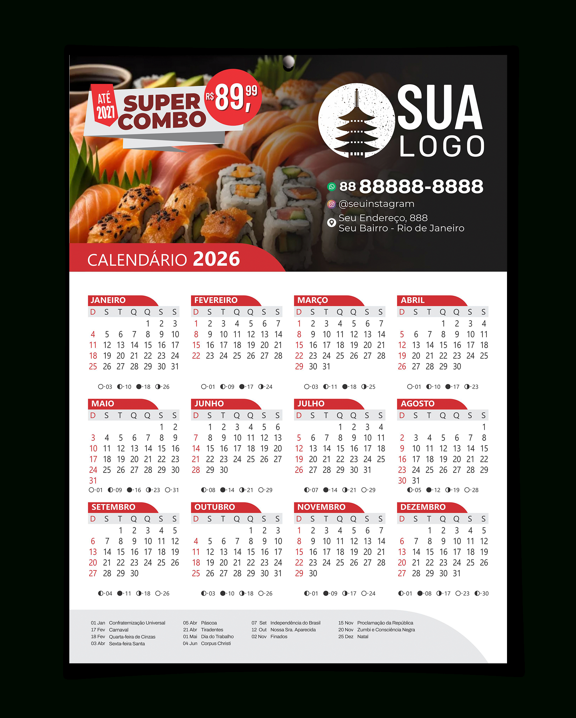 Calendário De Parede 2025 Personalizado - Pcbit Impressos | Calendario De Parede 2026