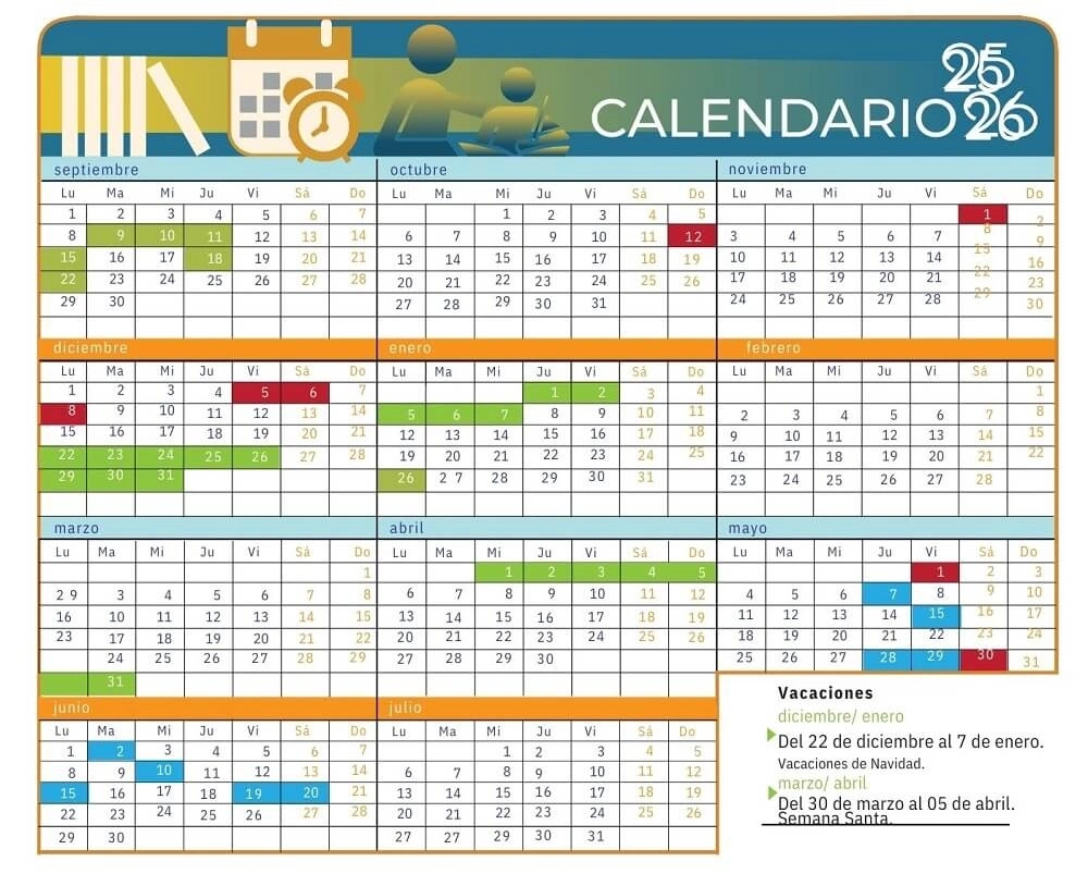 Calendario Escolar 2025/2026 En Islas Canarias 🗓️ 🏕️☀️ | Calendario Do Santa Cruz 2026