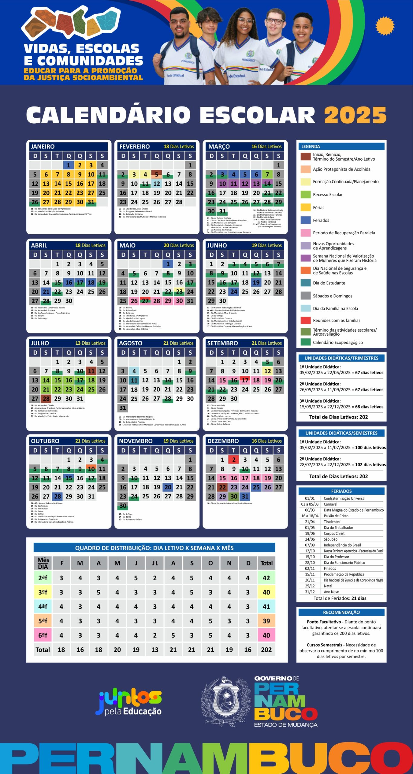 Calendário Escolar 2025 – See | Calendário Pedagogico de 2025