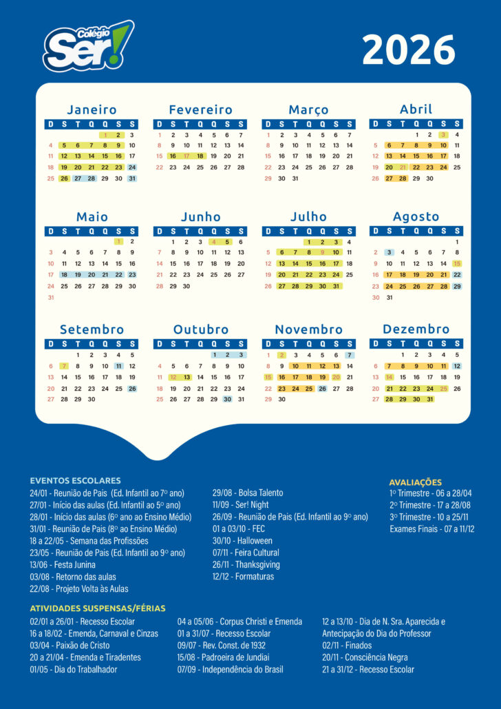 Calendario escolar USP 2026