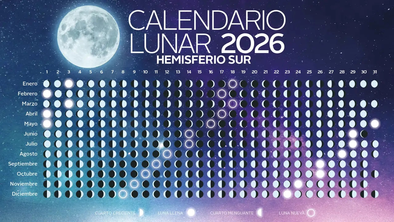 Calendario Lunar 2026: Argentina, Uruguay Y Otros Países Del | Calendario lunar de 2026