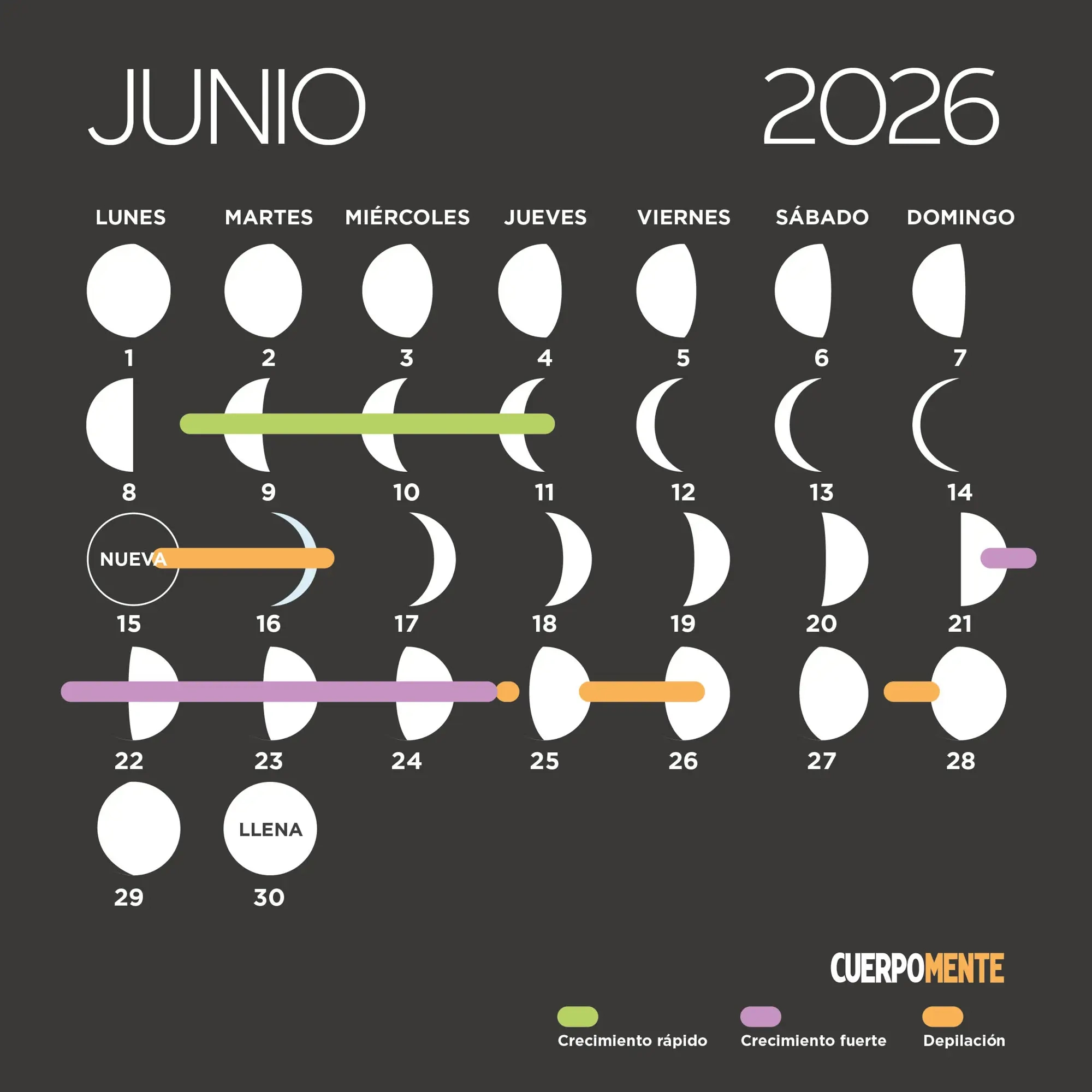Calendario Lunar 2026: Fases Lunares, Siembra Y Corte De Pelo | Calendario Lunar De 2026