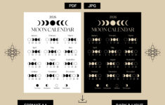 Calendario Lunar 2026 – Hora De Nueva York (Est/Edt) Imprimible | Calendario lunar 2026 signos