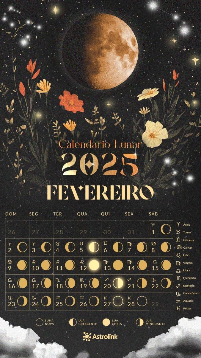 Calendário Lunar De Fevereiro De 2025 | Calendário Lunar de Fevereiro 2025