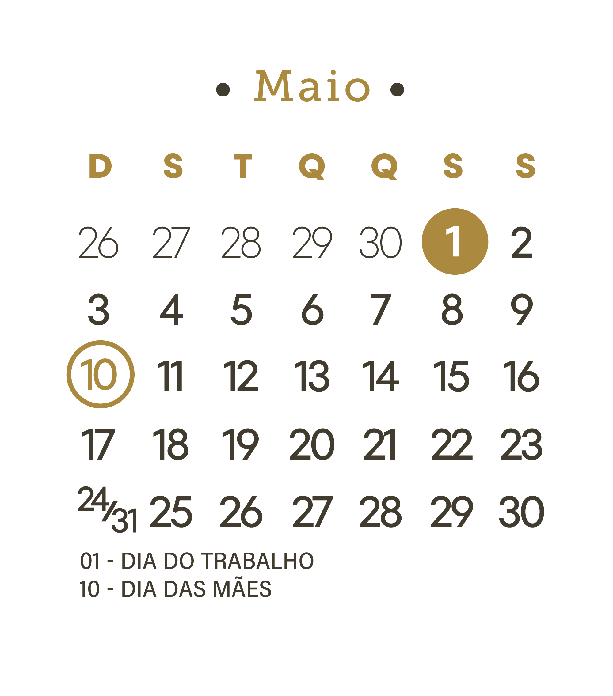 Calendario Maio 2026 - Fazendo A Nossa Festa | Calendario maio de 2026